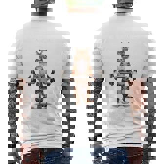 ウェイトリフティング 筋トレ バーベル やる気がないなら家に帰れ 赤毛 猫 ねこ メンズTシャツ バックプリント - Kawaiitshirt