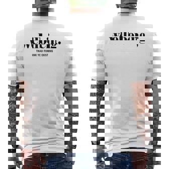 ウェルビーイング 既存に感謝 メンズTシャツ バックプリント - Kawaiitshirt