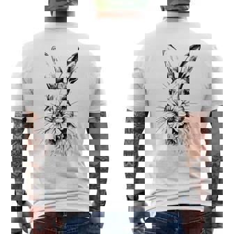 ウッドランド バニー コテージコア 花 春 素朴なイースター メンズTシャツ バックプリント - Kawaiitshirt