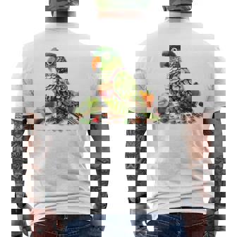 ウロコインコ フルーツアート トロピカル キウイ りんご ナッツ メンズTシャツ バックプリント - Kawaiitshirt