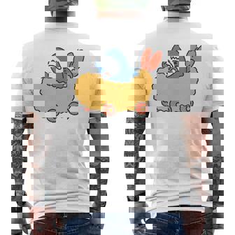 エビフライのくるまを運転するサメ メンズTシャツ バックプリント - Kawaiitshirt