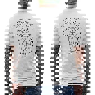 エレファントtシャツ、幾何学象クッション象 メンズTシャツ バックプリント - Kawaiitshirt