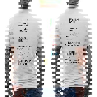 オタク数学ユークリッドオイラーガウスデカルトライプニッツフィボナッチ メンズTシャツ バックプリント - Kawaiitshirt