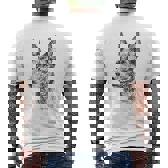 オーストラリアンケルピー 犬 モチーフ ペット アートワーク オーストラリアンケルピー メンズTシャツ バックプリント - Kawaiitshirt