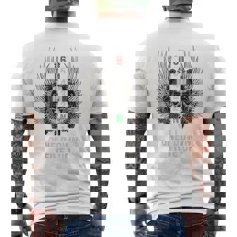 オートバイのギアシフト 1 ダウン 5 アップ バイカー スカル 背面 メンズTシャツ バックプリント - Kawaiitshirt