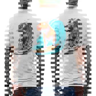 カッコイイ カピバラ サーファー サーフボード サーフィン メンズ レディース キッズ キャピー メンズTシャツ バックプリント - Kawaiitshirt