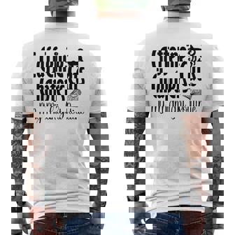 カフェイン猫・章 マイミッドナイトルーチン ナイトキャット フクロウ 長袖tシャツ メンズTシャツ バックプリント - Kawaiitshirt