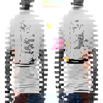 ガチョウ 読書本 ジョーク 面白い アヒル 愚かなしゃれ 読者 ユーモア メンズTシャツ バックプリント - Kawaiitshirt