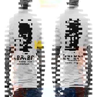 クマ ビール ドット絵 かわいい レトロ メンズTシャツ バックプリント - Kawaiitshirt