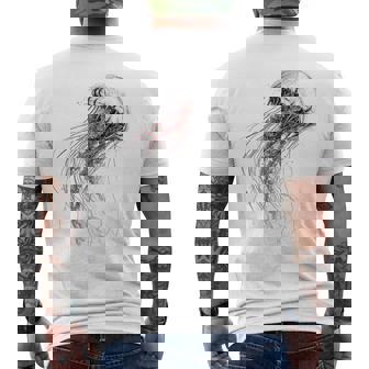 クラゲ 図面 グラフィック 動物 アート クラゲ メンズTシャツ バックプリント - Kawaiitshirt