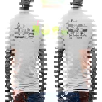 クリーミーダルゴナ抹茶ボバティー、スマイル、抹茶の方法 メンズTシャツ バックプリント - Kawaiitshirt