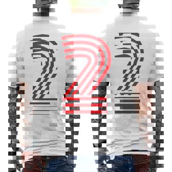 クールなレトロなレタリングジャージ、背番号2 Two Dos メンズTシャツ バックプリント - Kawaiitshirt