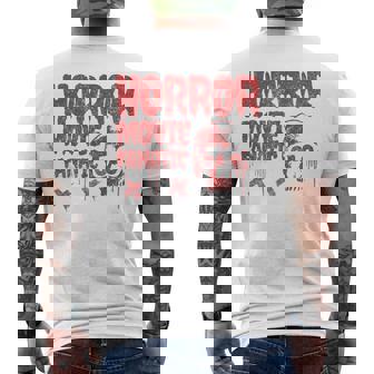 グランジー ダメージ加工 ホラー映画 ファン 赤 グラフィック 怖い頭蓋骨 長袖tシャツ メンズTシャツ バックプリント - Kawaiitshirt