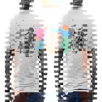 ケアンテリア デザートデザイン犬 長袖tシャツ メンズTシャツ バックプリント - Kawaiitshirt