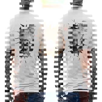 コアラ アニマル柄 動物園 ポートレート イラスト かわいい コアラ メンズTシャツ バックプリント - Kawaiitshirt