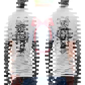 コケットボウ グレートデーン 犬 ママ ピンクリボン キュート 母の日 メンズTシャツ バックプリント - Kawaiitshirt