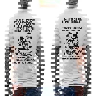 コーギー犬、私のコーギーがあなたを気に入らなければ、私たちはできません メンズTシャツ バックプリント - Kawaiitshirt