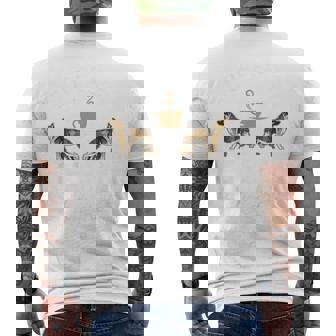 バックプリント コーヒーとジャーマン シェパード メンズTシャツ バックプリント - Kawaiitshirt