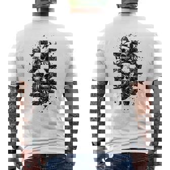 ゴシック フローラル アートワーク ゴス 美的 ローズ オルタナティブ フローラル メンズTシャツ バックプリント - Kawaiitshirt