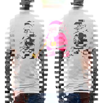 ゴルフをする面白い醜いクリスマスサンタ。 メンズTシャツ バックプリント - Kawaiitshirt