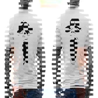 ゴーストスクリームフェイス ハロウィン ゴーストスクリームフェイス ハロウィン メンズTシャツ バックプリント - Kawaiitshirt