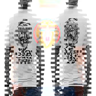 ゴールデンパパヴィンテージゴールデンレトリバー犬のための父親の日 メンズTシャツ バックプリント - Kawaiitshirt