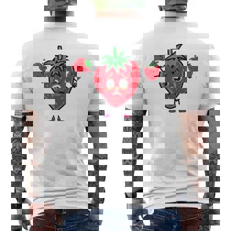 サマータイム いちご いちご 果実 果実 ガーデン メンズTシャツ バックプリント - Kawaiitshirt