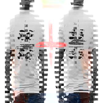 サルディニア国旗イタリア、四つのムーア国旗、グランジアート効果 メンズTシャツ バックプリント - Kawaiitshirt