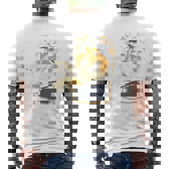 シェルティのグラフィック デザインを覗くかわいいシェットランド ・ シープドッグ 長袖tシャツ メンズTシャツ バックプリント - Kawaiitshirt