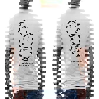 シマエナガ 北海道 雪の妖精 可愛い もふもふ 団子 メンズTシャツ バックプリント - Kawaiitshirt