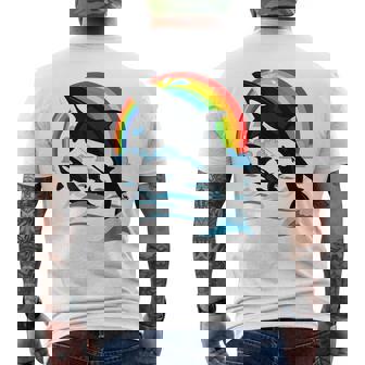 シャチ。シャチホエールウォッチング メンズTシャツ バックプリント - Kawaiitshirt