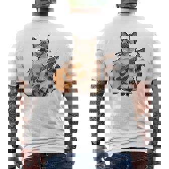 シャム猫ギタリスト ミーザー ギター奏者 メンズTシャツ バックプリント - Kawaiitshirt