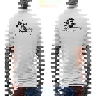 ショベル ハートビート 重機 オペレーター ハートビート メンズTシャツ バックプリント - Kawaiitshirt