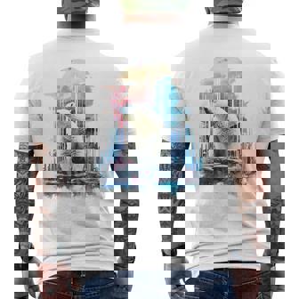 シロクマ 動物 カラフル 動物園 アート 描画 シロクマ メンズTシャツ バックプリント - Kawaiitshirt