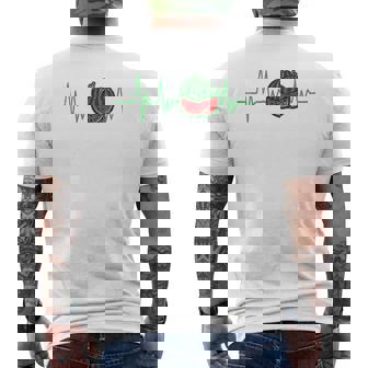 スイカ 農家 ハートビート ガーデニング 果物 農業 庭師 長袖tシャツ メンズTシャツ バックプリント - Kawaiitshirt