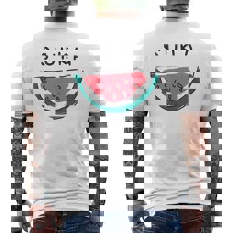 スイカuika 果物 すいか フルーツ スイカ好き かわいい おしゃれ シンプル メンズTシャツ バックプリント - Kawaiitshirt