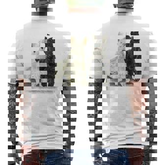 スコティッシュテリア犬の所有者ペット所有者アートデザイン メンズTシャツ バックプリント - Kawaiitshirt