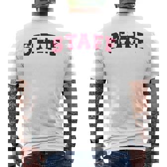 スタッフ スタッフ ギフト イベント 従業員代表チーム バックプリント レッド メンズTシャツ バックプリント - Kawaiitshirt