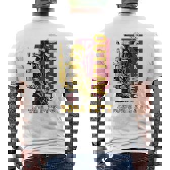 スターウォーズ ボバ・フェットの本 アウトロー 叙事詩 レトロ ポートレート メンズTシャツ バックプリント - Kawaiitshirt