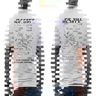 スペースシャトル レトロレイアウト ロケット科学者&宇宙飛行士用 メンズTシャツ バックプリント - Kawaiitshirt