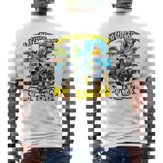 セントルシア 独立 モンスタートラックフラッグ キッズ ガールズ ティーン メンズTシャツ バックプリント - Kawaiitshirt