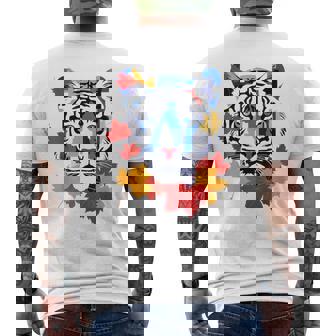 タイガー 動物 自然 動物園 抽象芸術 顔 虎 メンズTシャツ バックプリント - Kawaiitshirt