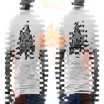 タキビ 焚き火 たきび キャンプ イラスト かわいい おもしろ キャンプグッズ メンズTシャツ バックプリント - Kawaiitshirt