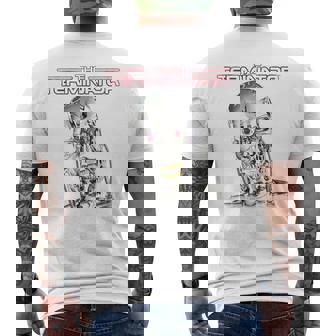 ターミネーターt-800ヘッドレトロサイボーグゲーマークラシックsf。 メンズTシャツ バックプリント - Kawaiitshirt