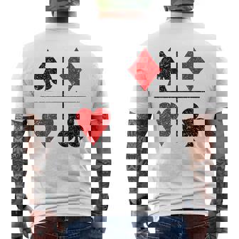 ダイヤモンド スペード ハーツ クラブ トランプスーツ ポーカー メンズTシャツ バックプリント - Kawaiitshirt