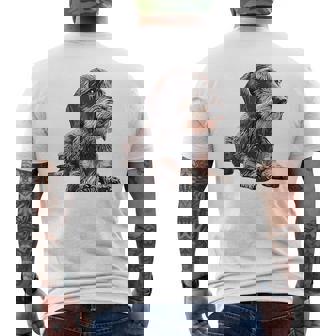 ダックスフンド ワイヤーヘア メンズTシャツ バックプリント - Kawaiitshirt