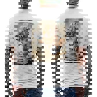 ダックスフンド 犬 筋トレ ウェイトリフティング ダンベル付き メンズTシャツ バックプリント - Kawaiitshirt