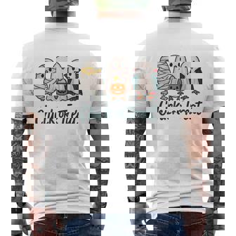 チックオアトリートハロウィンかわいいゴーストヴァンパイア メンズTシャツ バックプリント - Kawaiitshirt