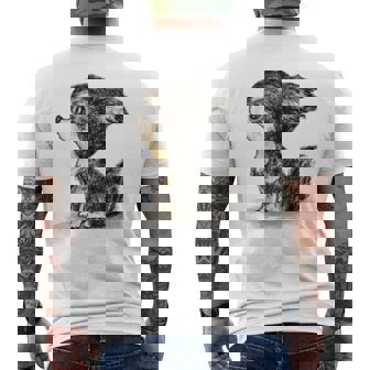 チワワ 犬 かわいい いぬ 子犬 ペット イラスト メンズTシャツ バックプリント - Kawaiitshirt