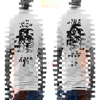 ティニュ フランス アルプス スキー場 アルペンスキー フランス国旗 メンズTシャツ バックプリント - Kawaiitshirt